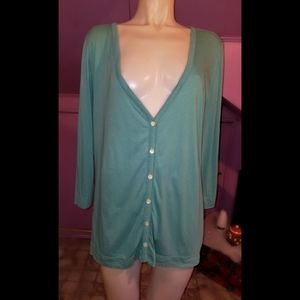 J Jill Extra Fine 100% Pima Cotton Cardigan sz XL
